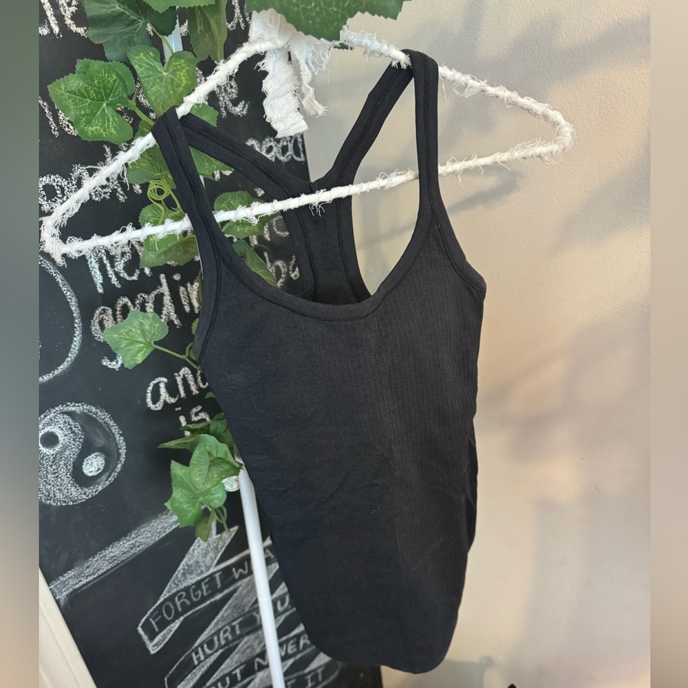 Lululemon Ebb to street tank. Lined. Size 2. Perfect condition. Black.